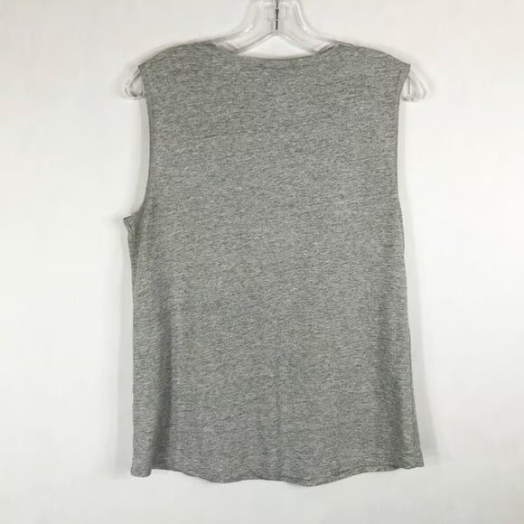 J Crew Small Tank Top Gray Beaded Embellished Sleeveless Tee Rhinestone - Picture 3 of 3